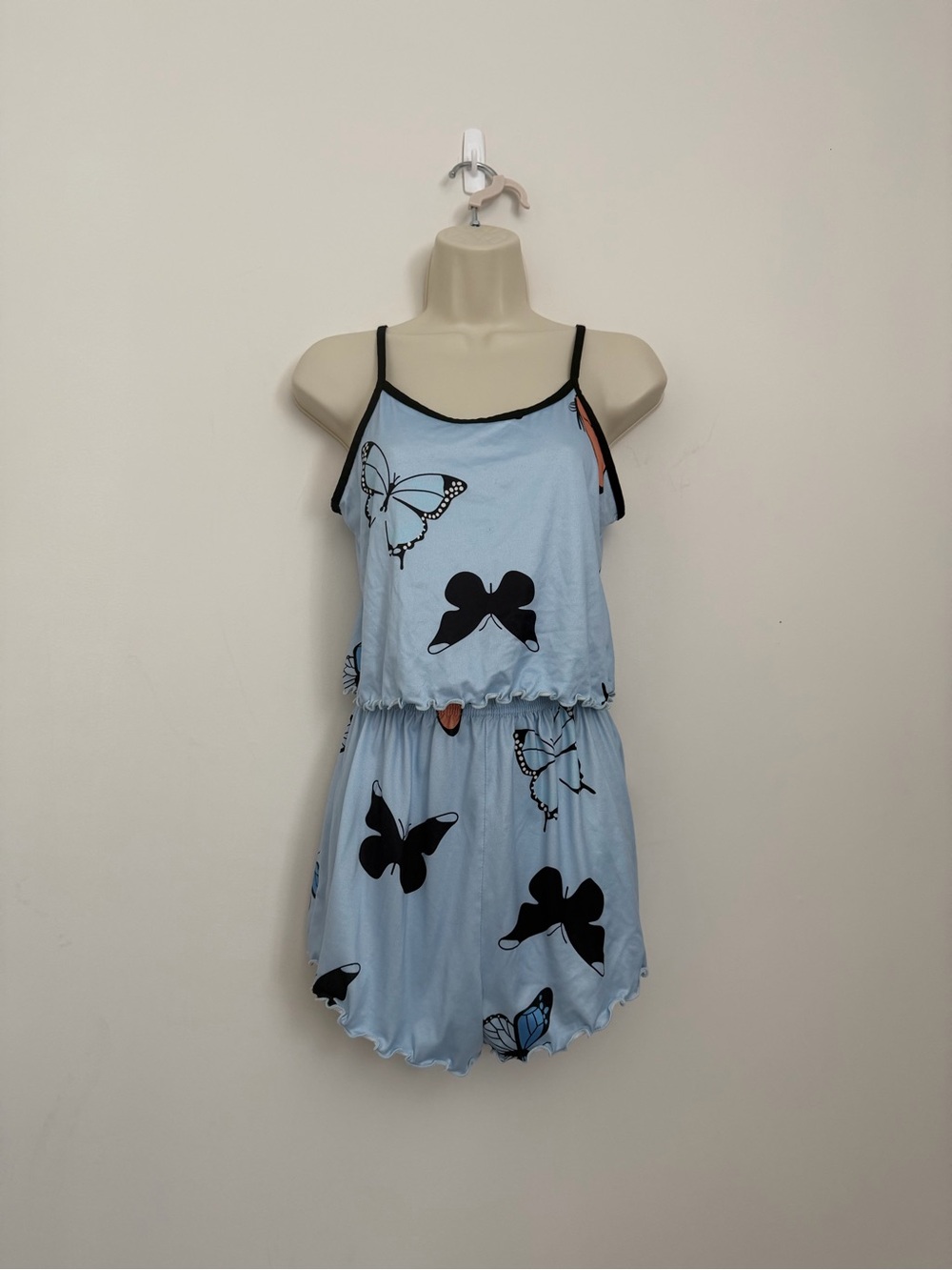 Light Blue Butterfly Print Tank PJ set